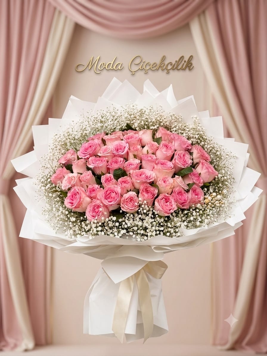 Pembe Gül 50 Adet Buketi 